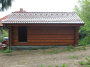 The log cabin house is already fitted with windows